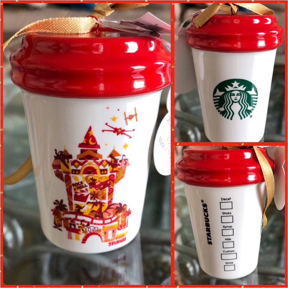 Disney Parks Hollywood Studios Starbucks Mini Tumbler Christmas Ornament